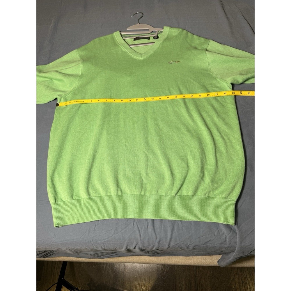 Greg Norman Med‎ Pull Over Golf Sweater Long Sleeve V Neck light green XL - Picture 11 of 11